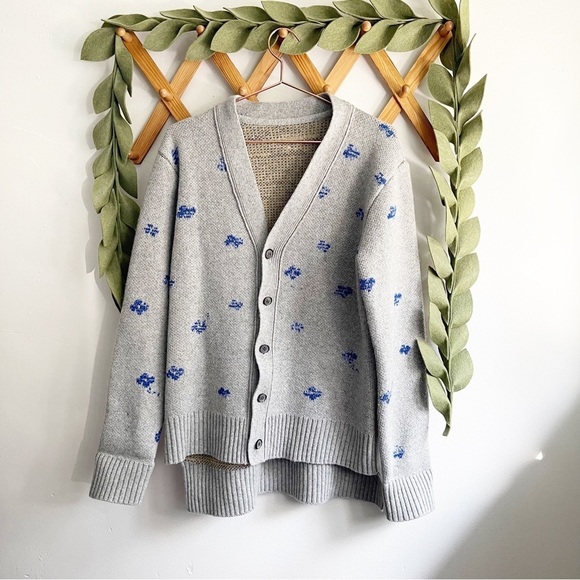 Ader Error Gray Wool Cardigan Jacket - Picture 5 of 14